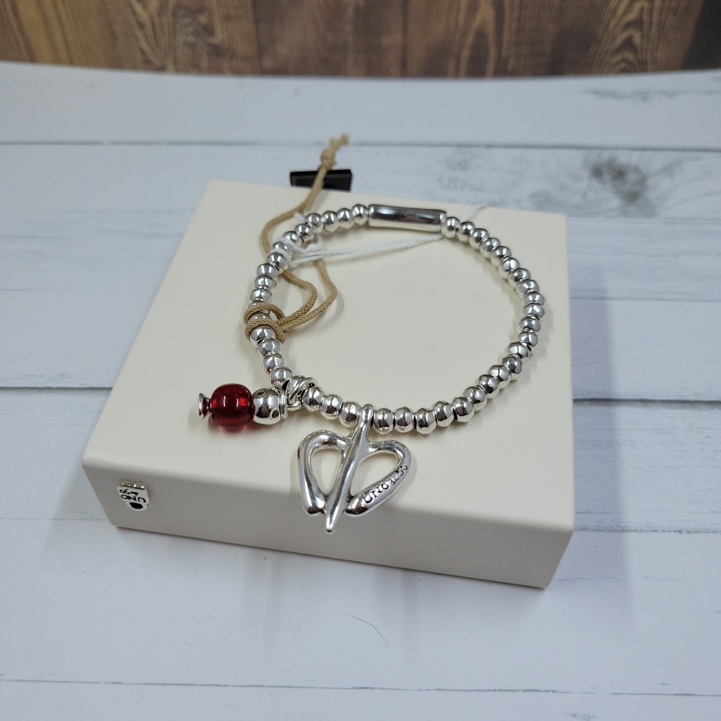 UNO "LOVE FREEDOM" SILVER PLATED STRETCH BR SIZE LARGE
