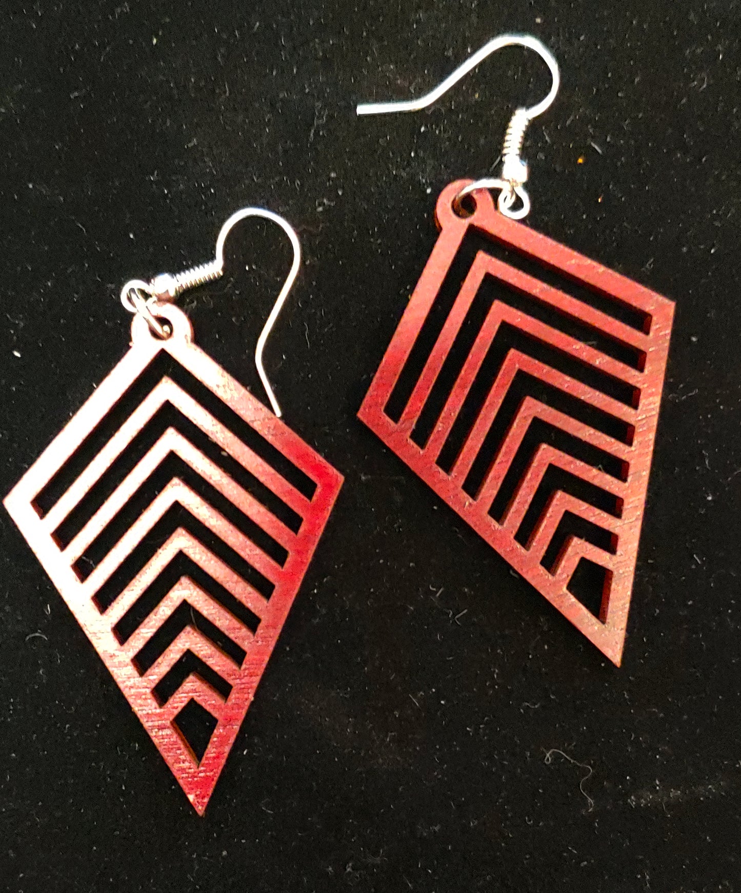 RED ARROWHEAD LASER CUT WOOD EARRINGS