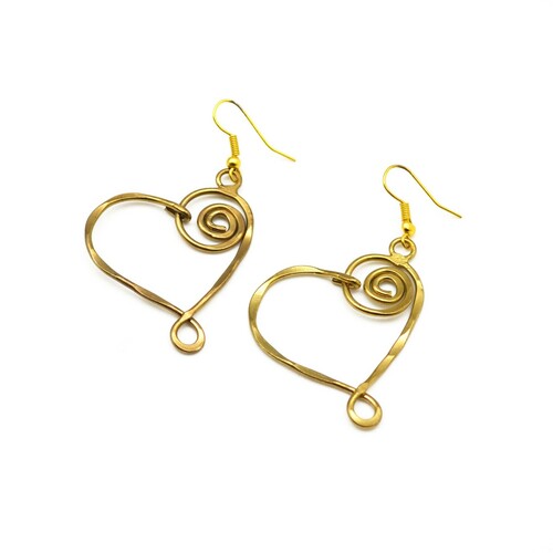 GOLD PLATED HEART EARRINGS