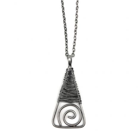 30" TRIANGLE SWIRL BASKETWEAVE NECKLACE