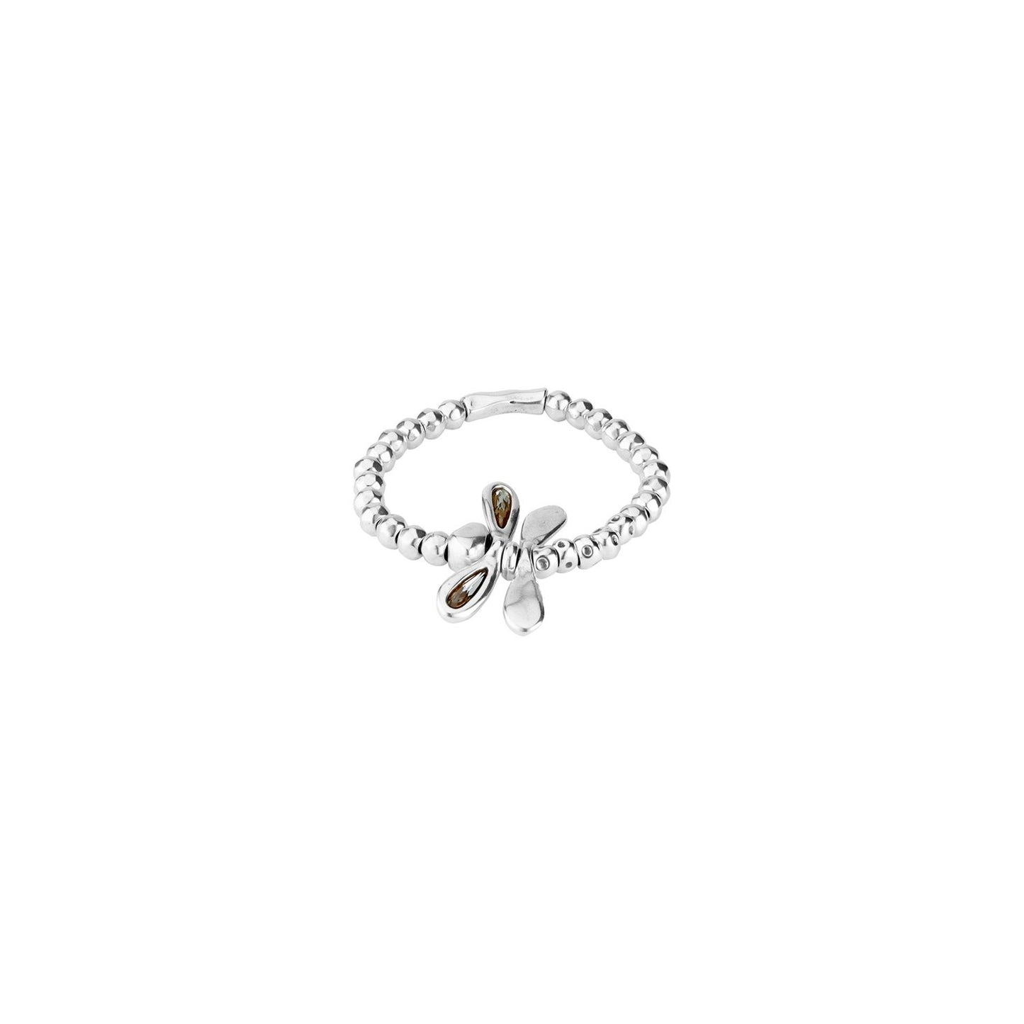 UNO "LITTLE DRAGONFLY" STRETCH SILVER BR (LARGE) SWAROVSKI ELEMENTS
