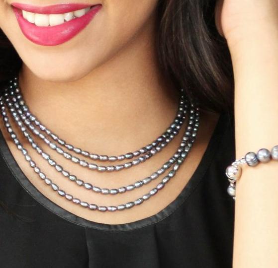 CHARCOAL PEARL 10-WAY NECKLACE