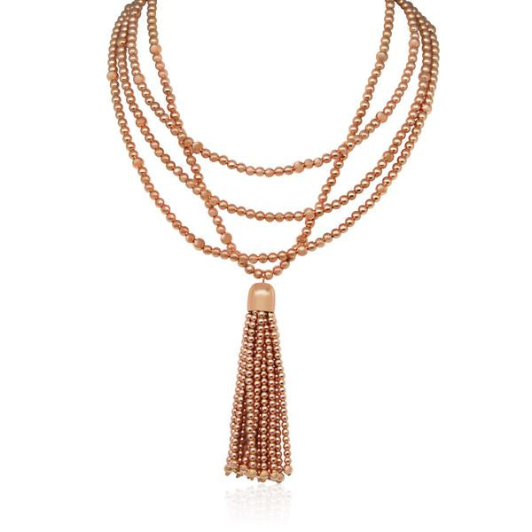 ROSE GOLD TASSEL 10-WAY NECKLACE ACCESSORY