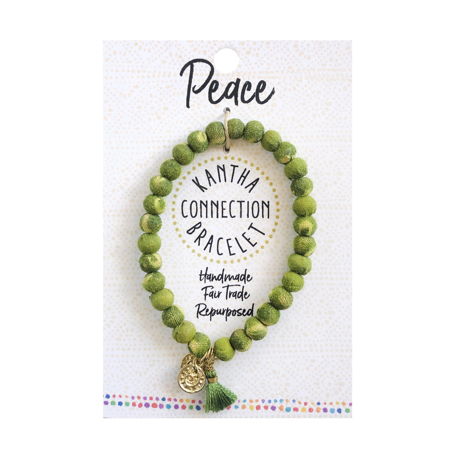 KANTHA CONNECTION OLIVE BRACELET- PEACE