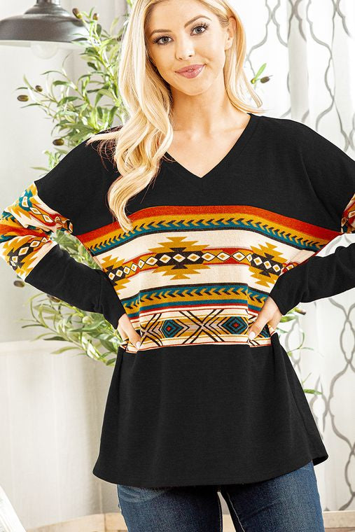 SOLID AND AZTEC TOP